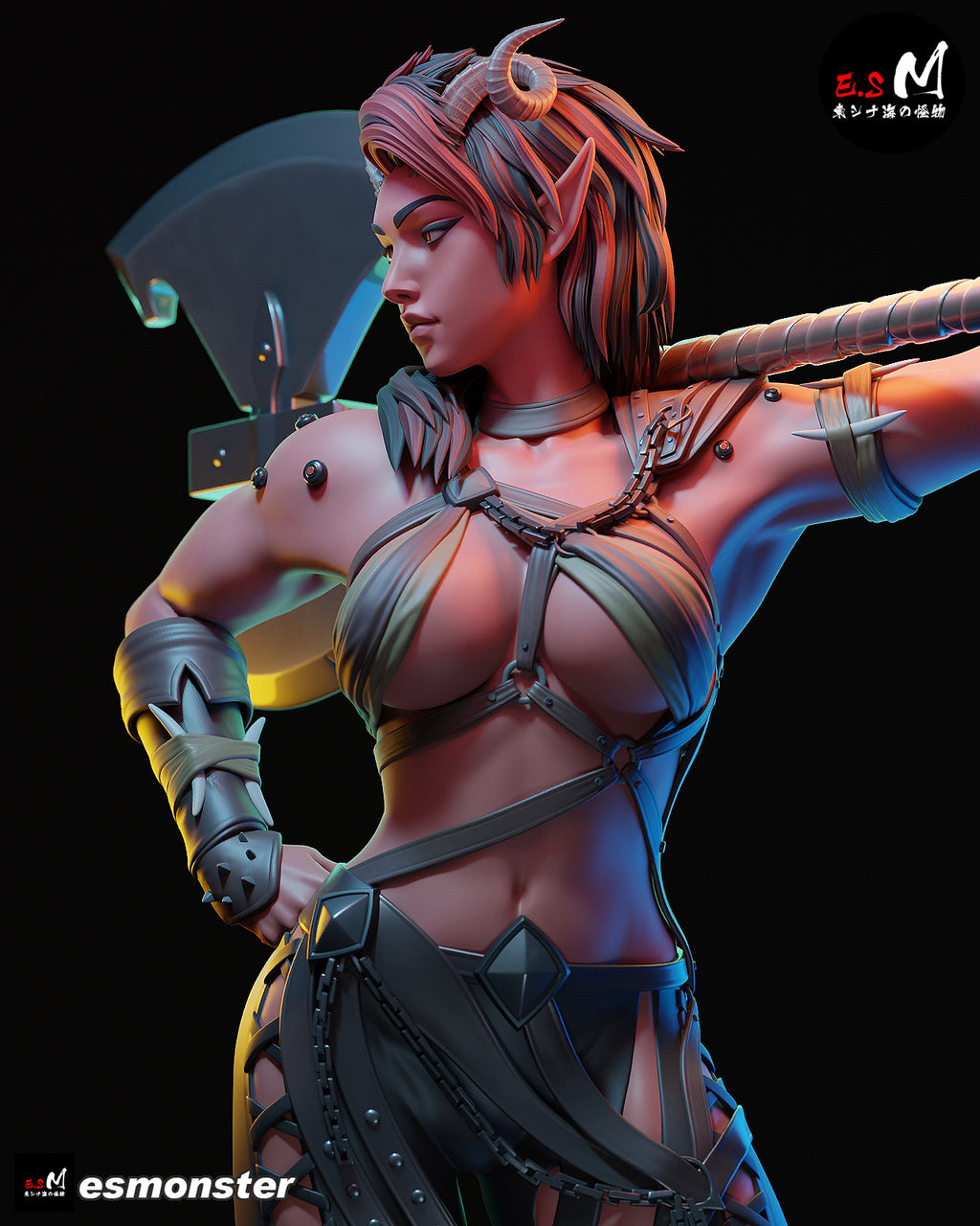 Infernal Barbarian Warrior Statue
