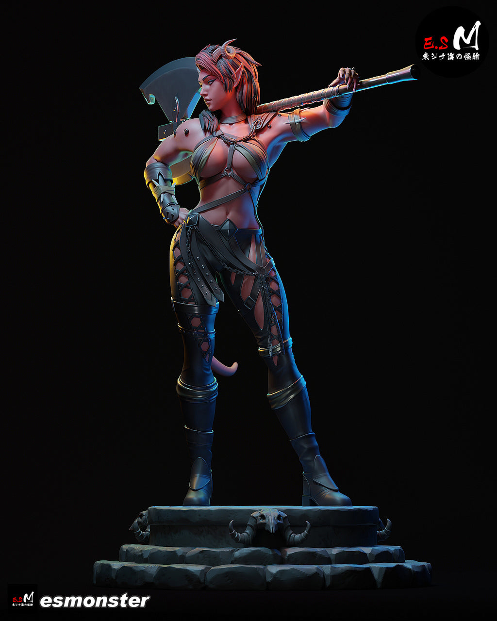 Infernal Barbarian Warrior Statue