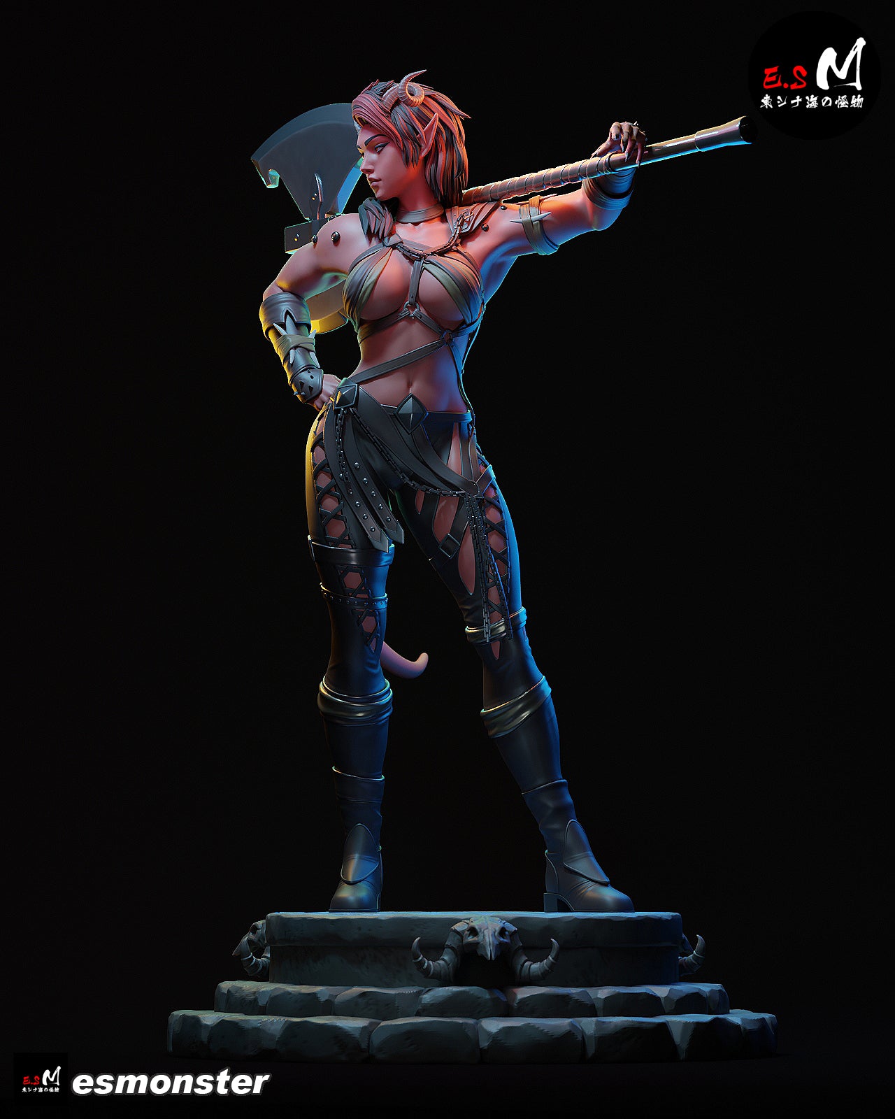 Infernal Barbarian Warrior Statue