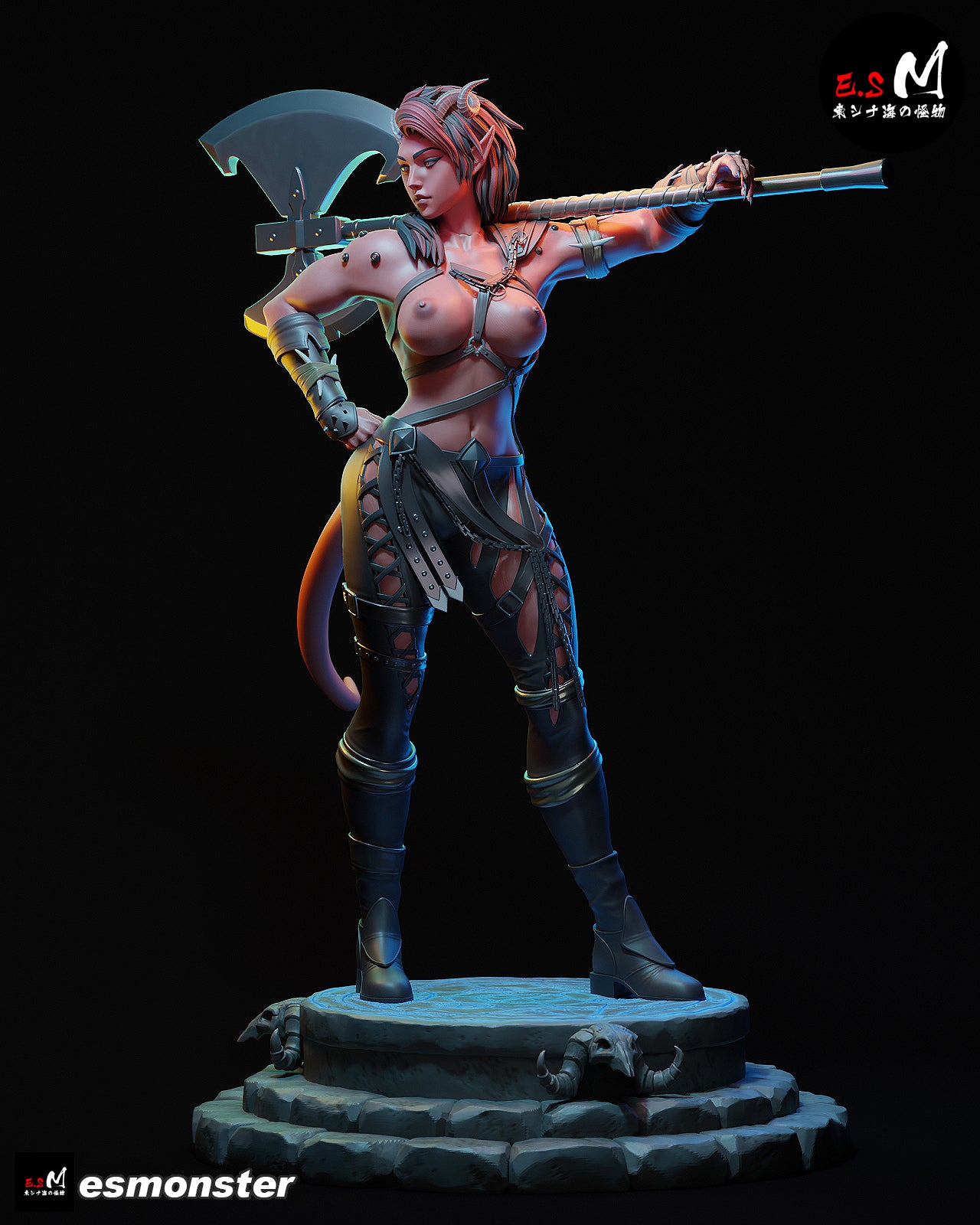 Infernal Barbarian Warrior Statue