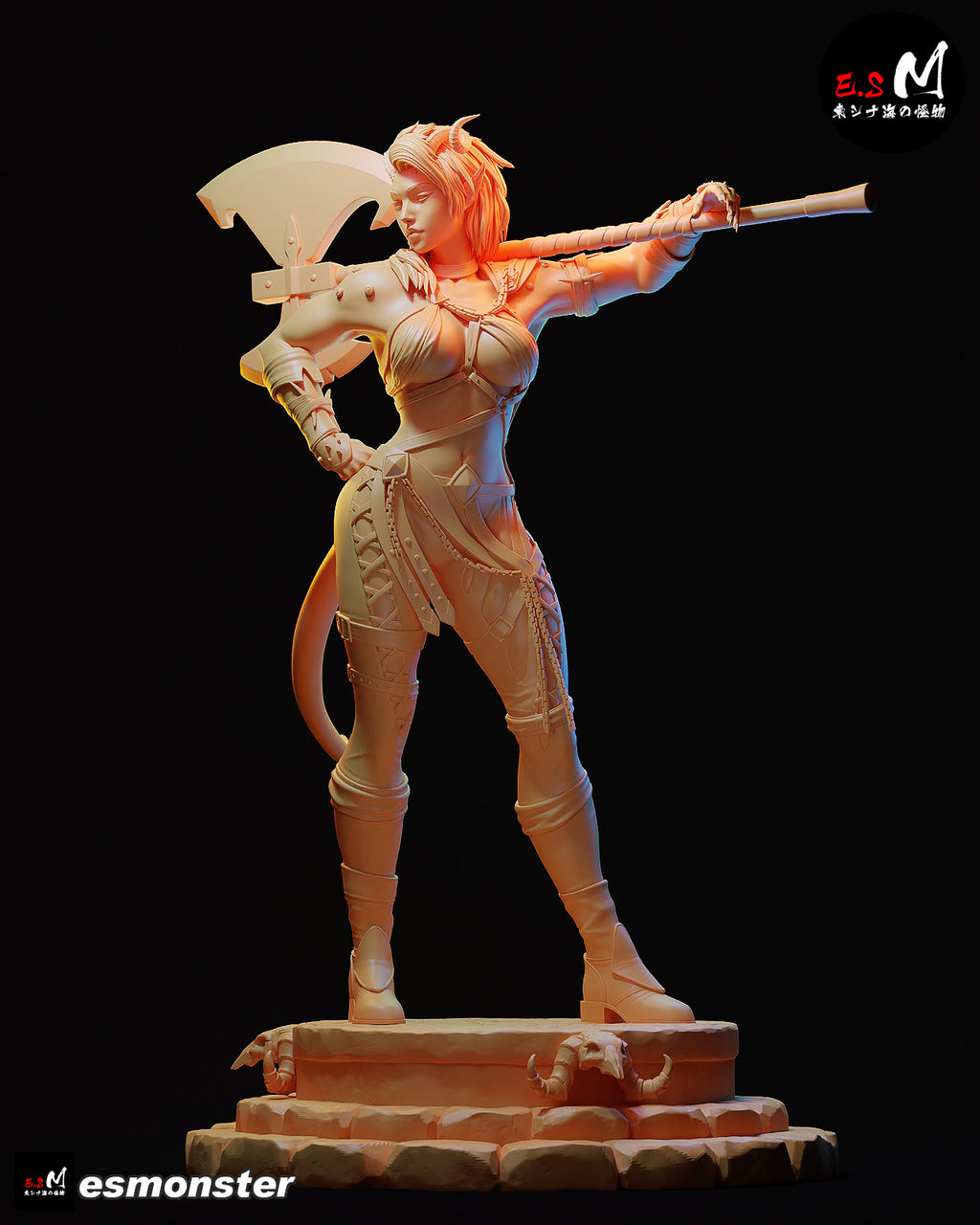 Infernal Barbarian Warrior Statue