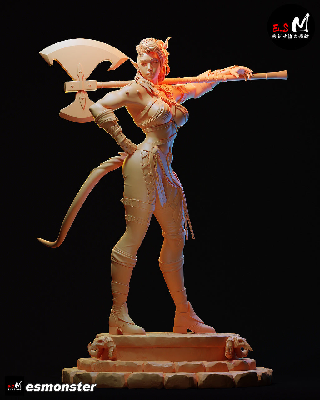 Infernal Barbarian Warrior Statue