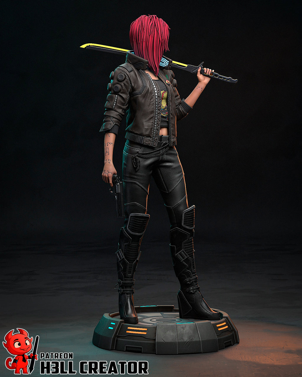 V Night City Statue