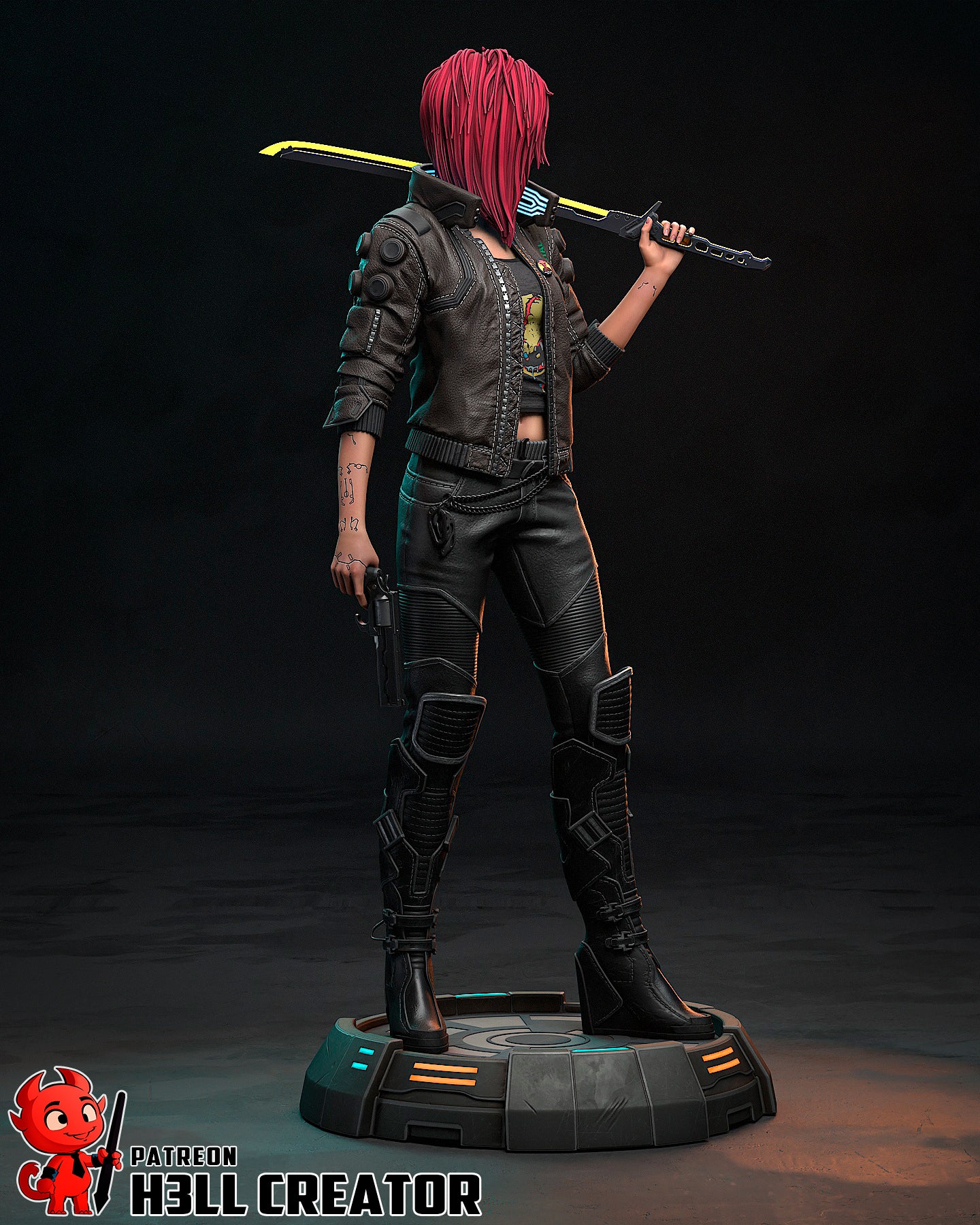 V Night City Statue