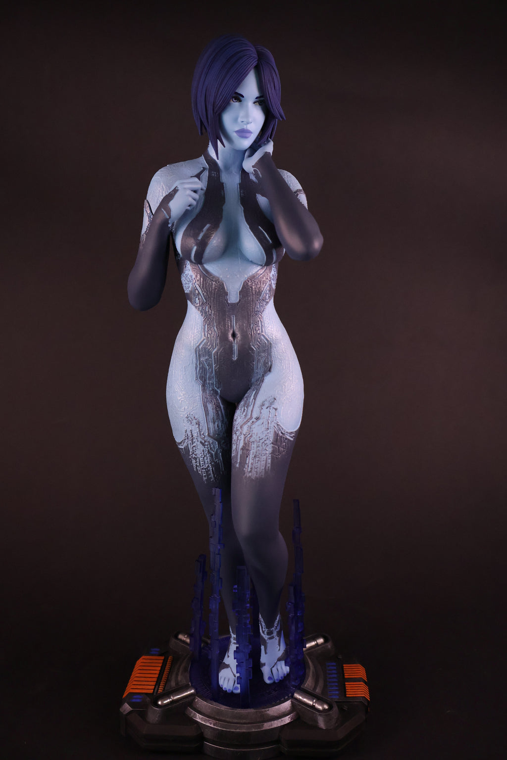 Blue AI Companion Statue