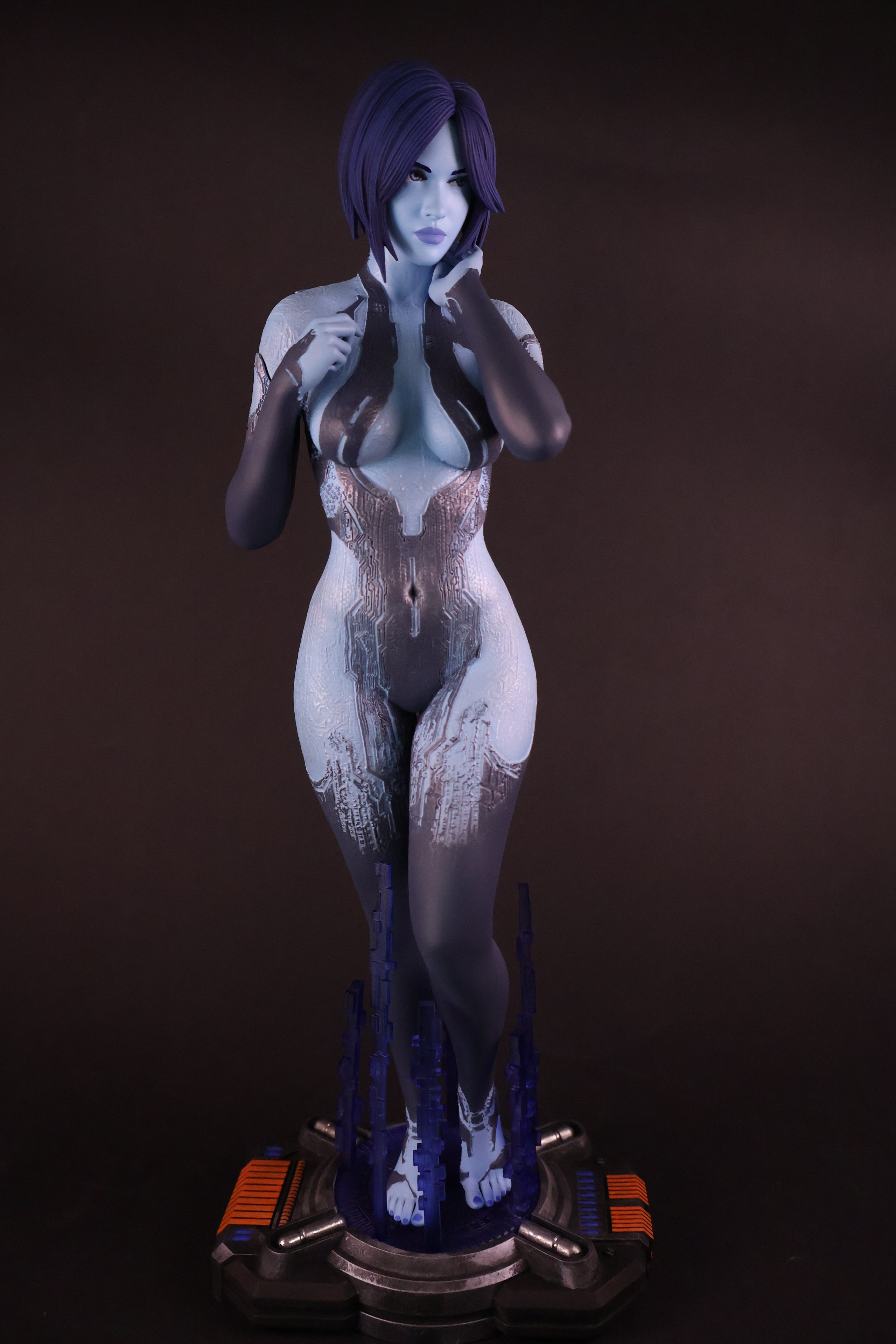 Blue AI Companion Statue