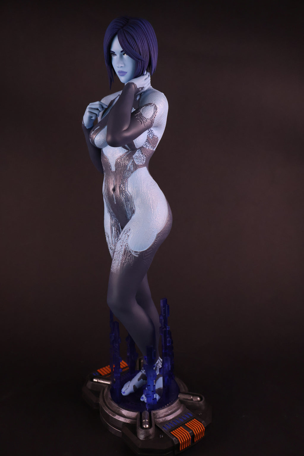 Blue AI Companion Statue