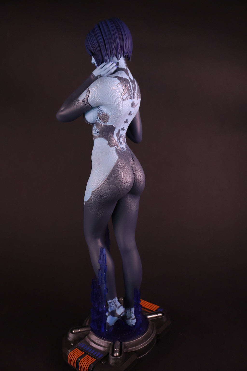 Blue AI Companion Statue