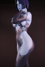 Blue AI Companion Statue