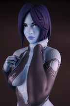 Blue AI Companion Statue