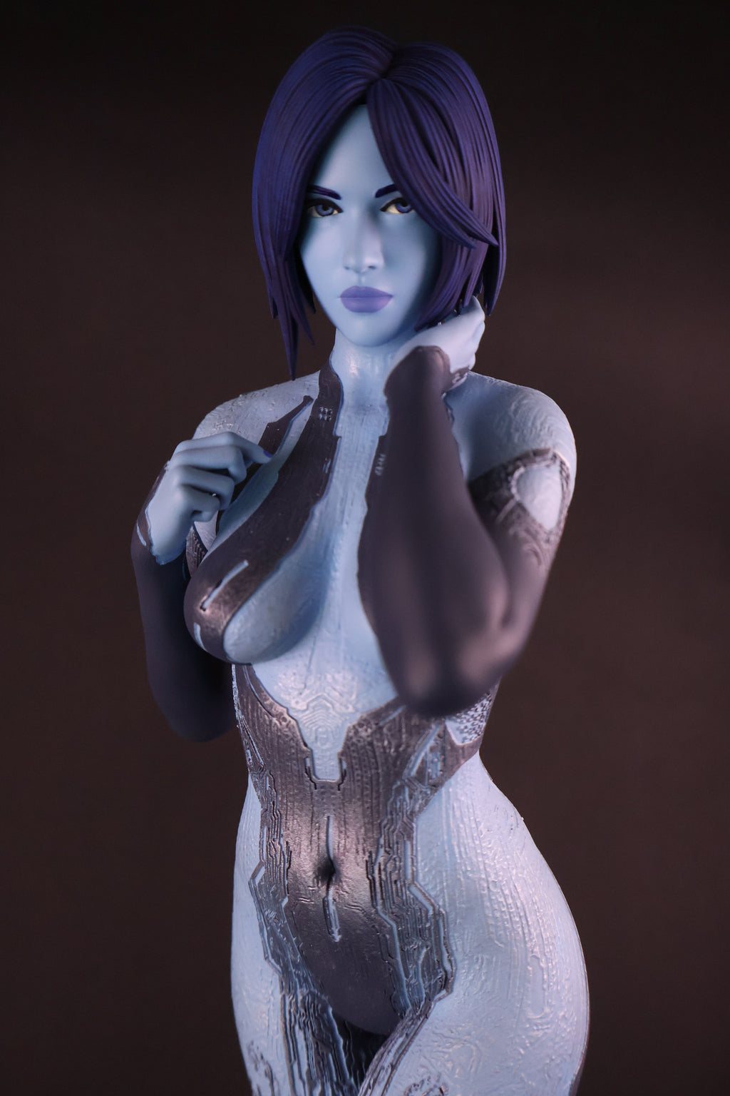 Blue AI Companion Statue