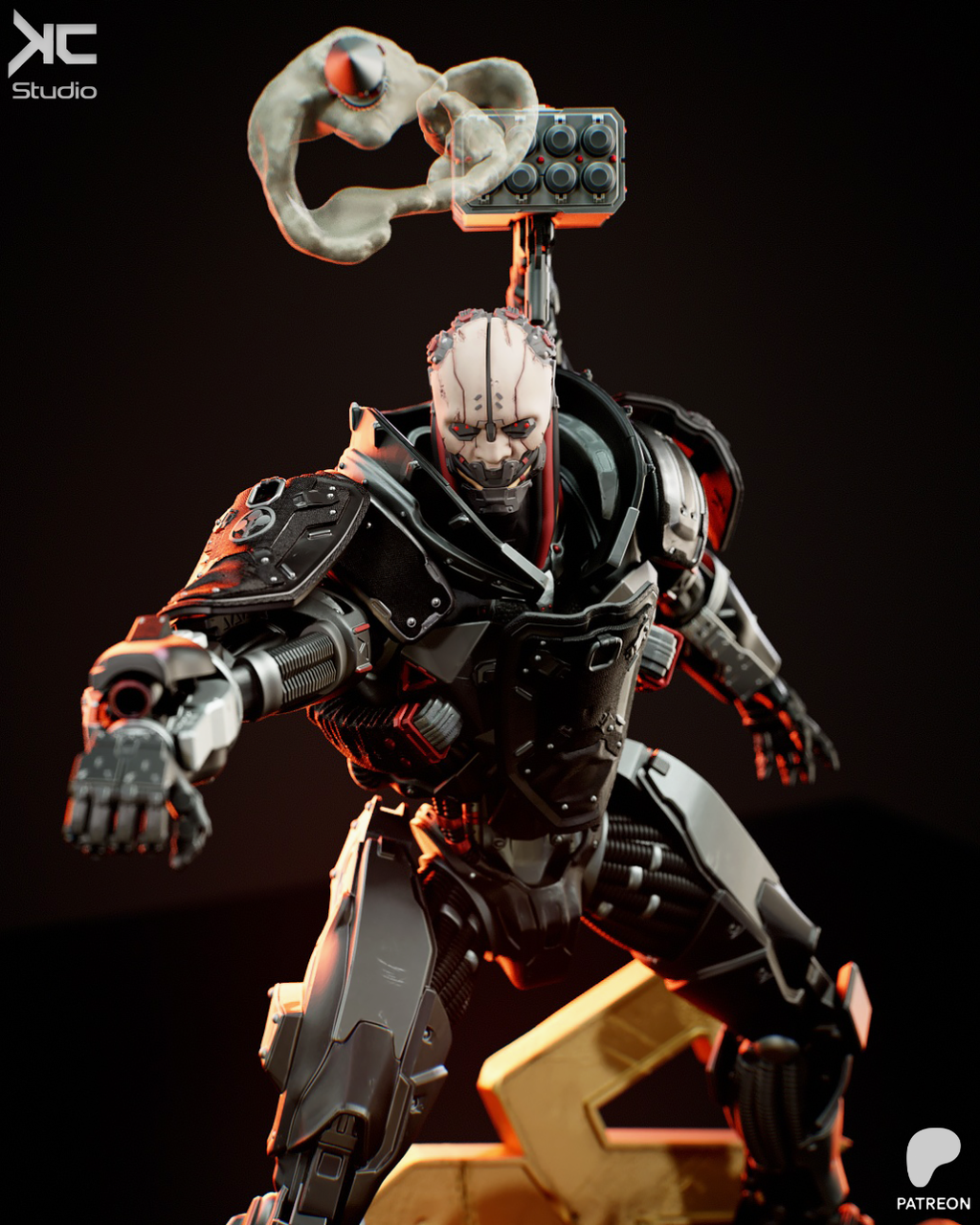 The Chrome Juggernaut Statue