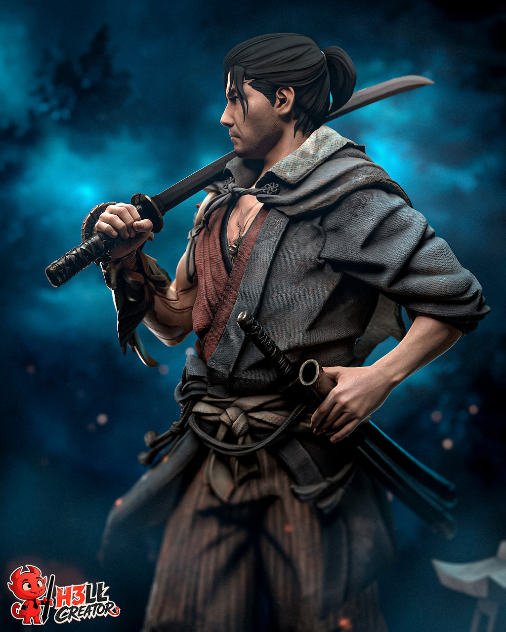 Twinblade Oni Master Statue
