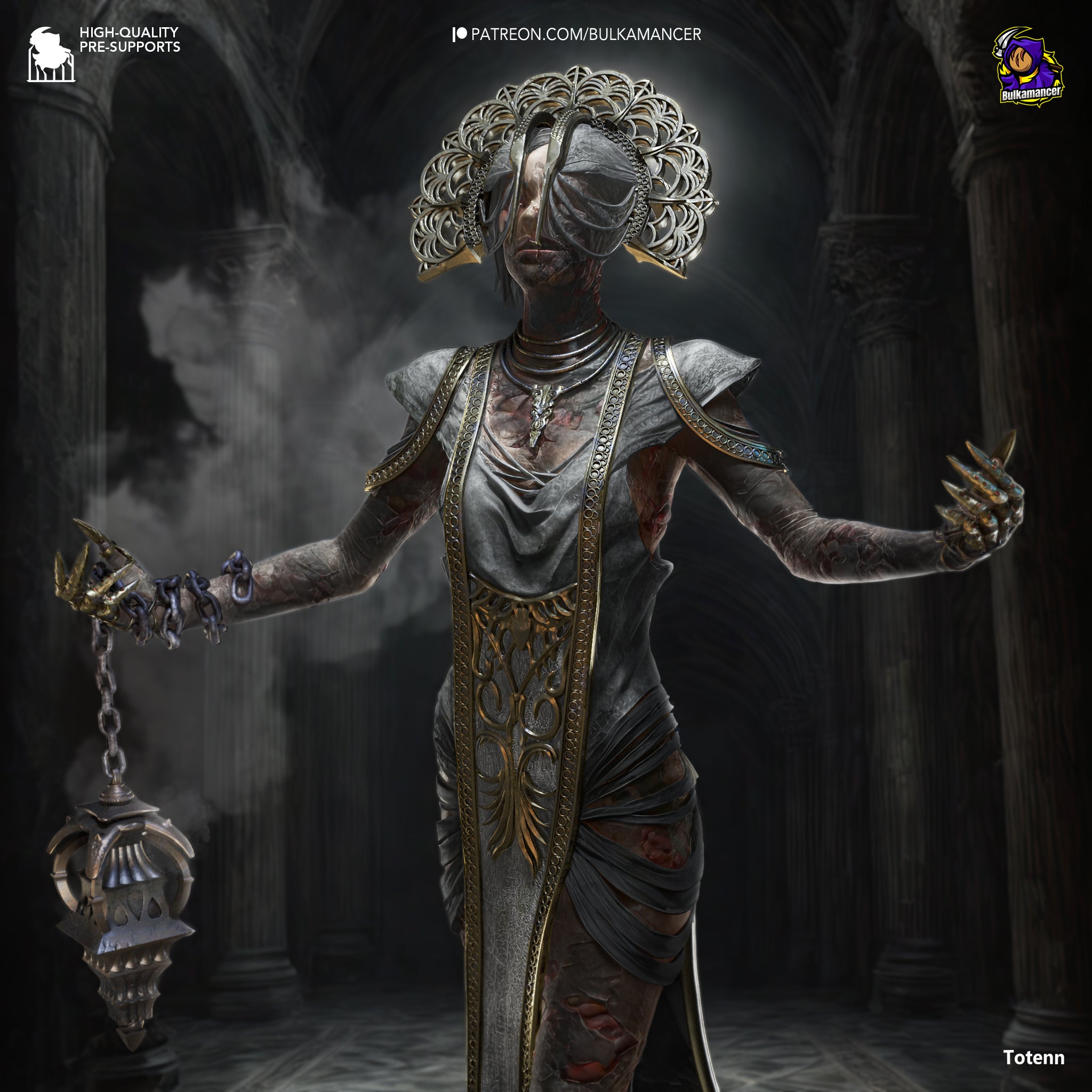 Ancient Corrupted Priestess Statue