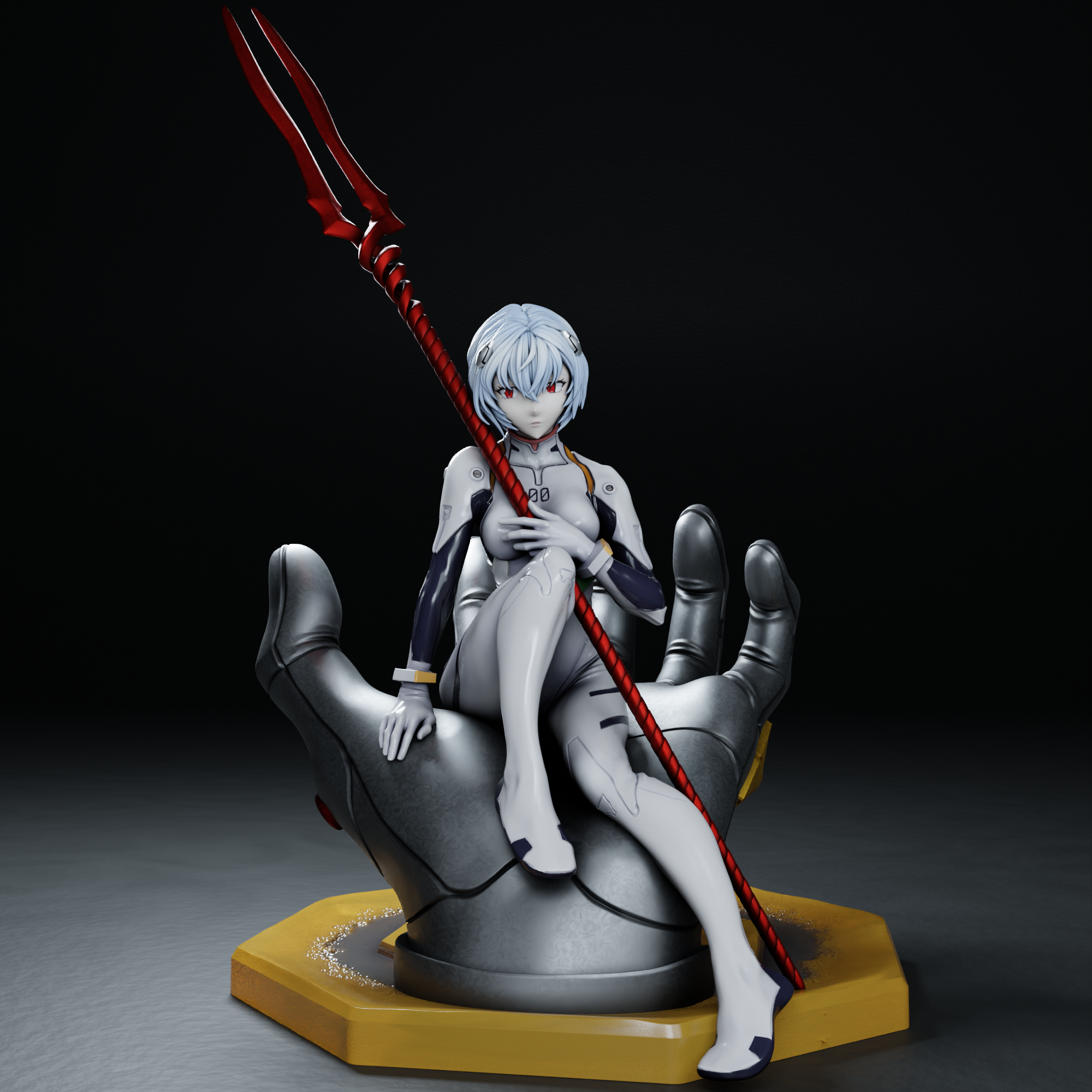 The Blue-Haired Pilot Statue