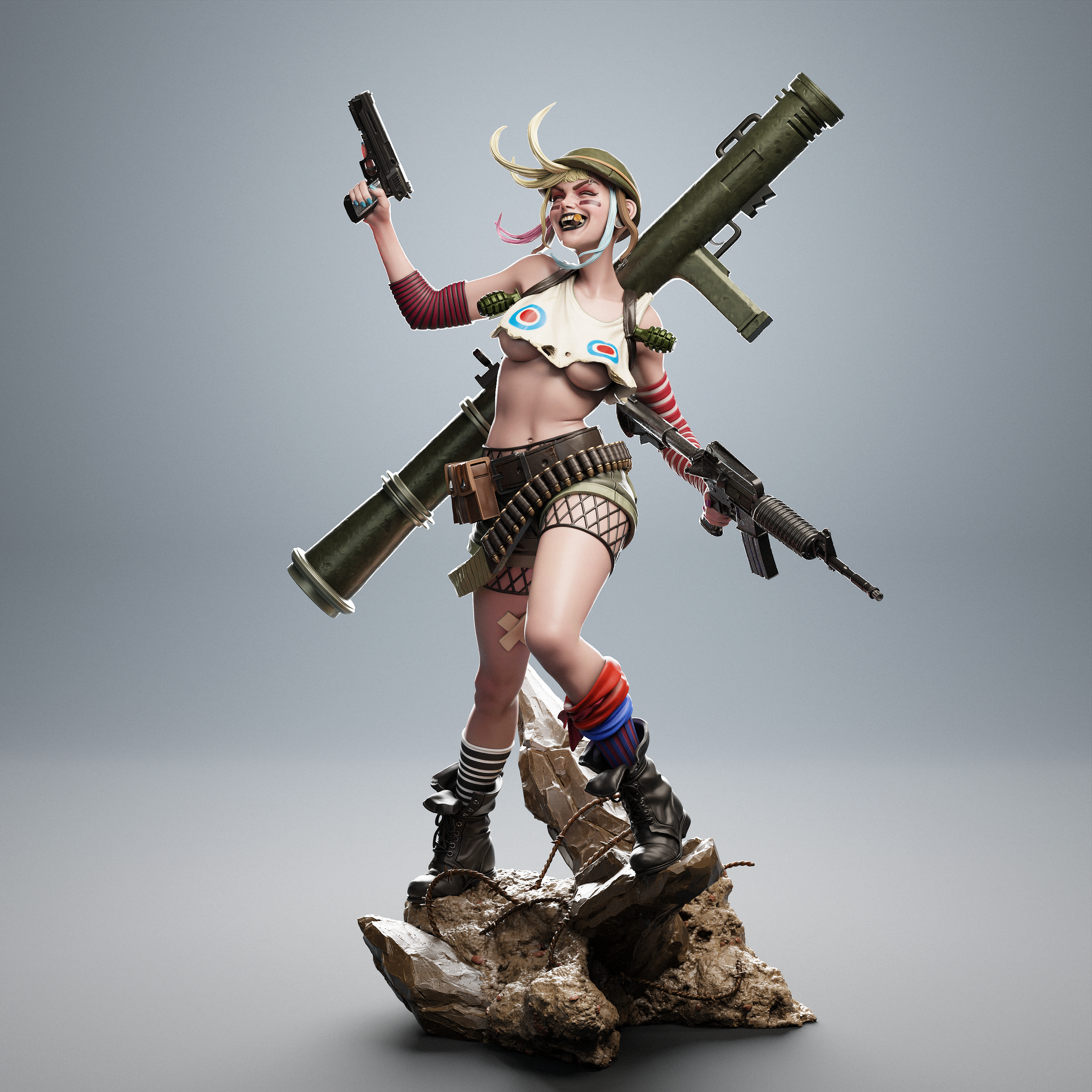 Rebel Punk Tank Statue