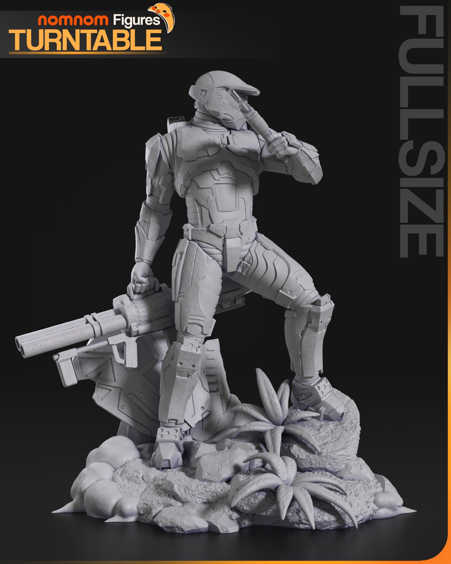 Green Armored Space Soldier Statue