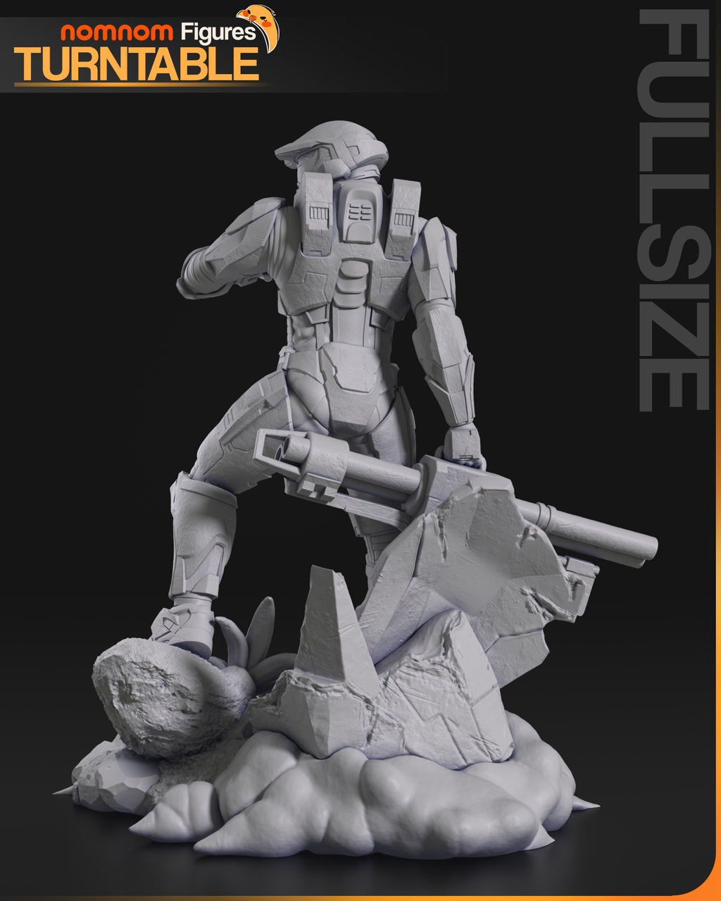 Green Armored Space Soldier Statue