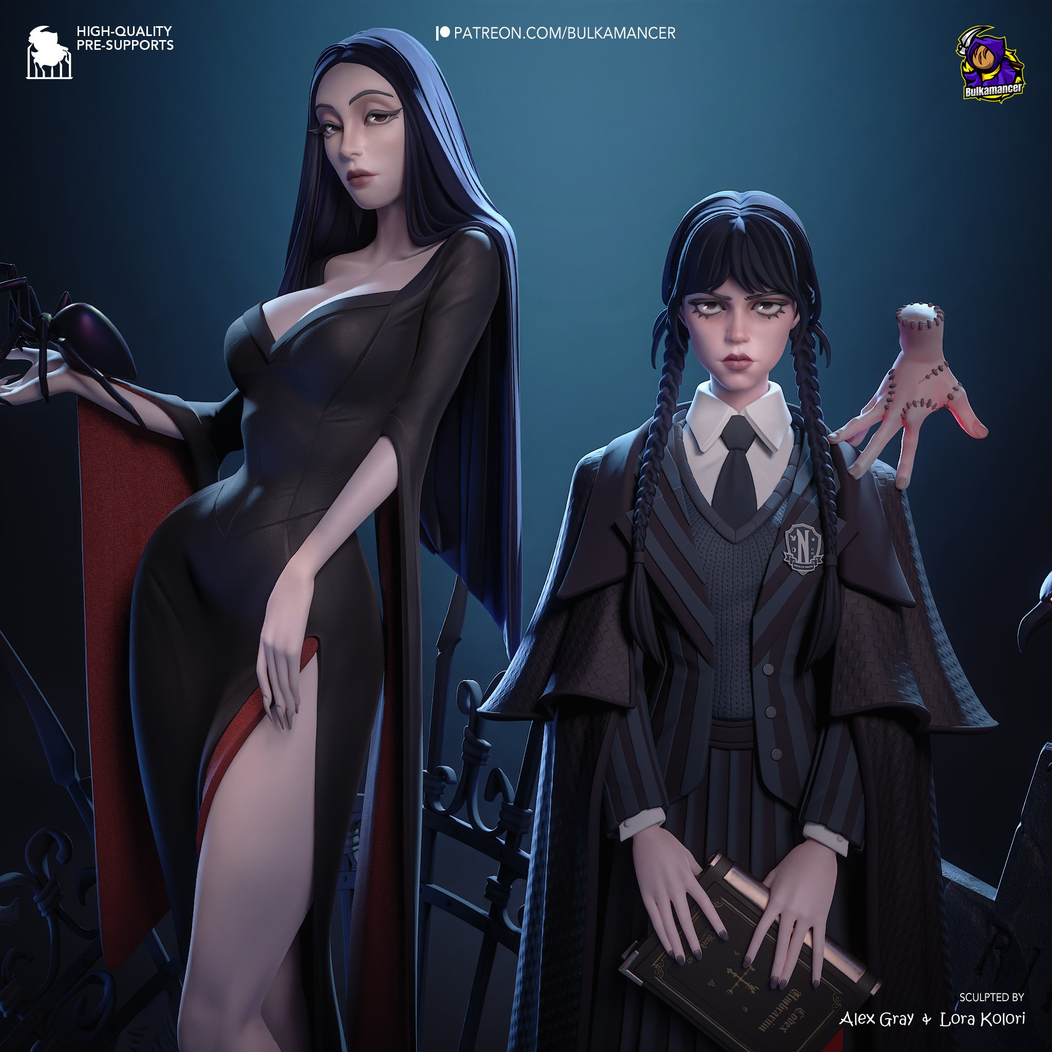 Gothic Duo Statue
