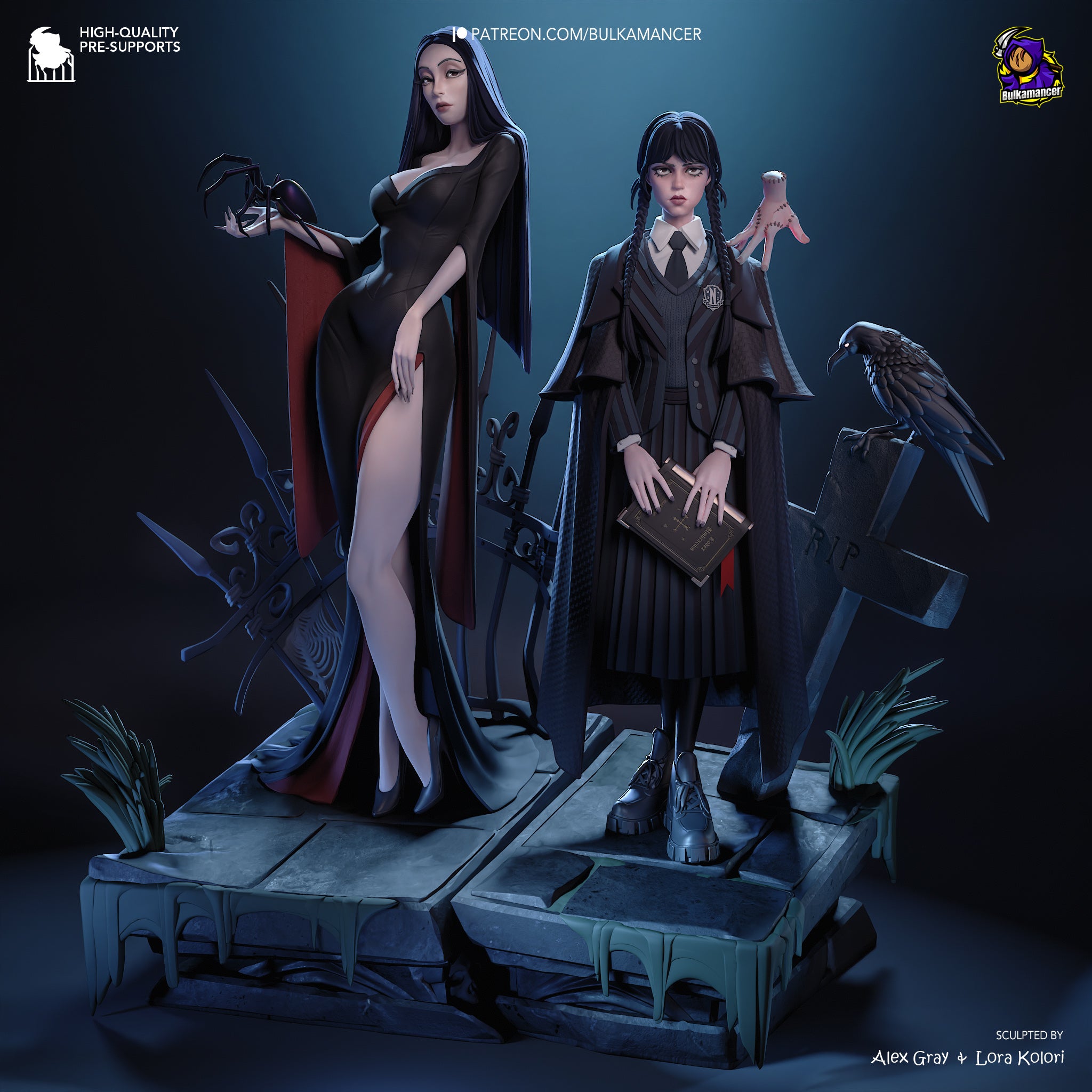 Gothic Duo Statue