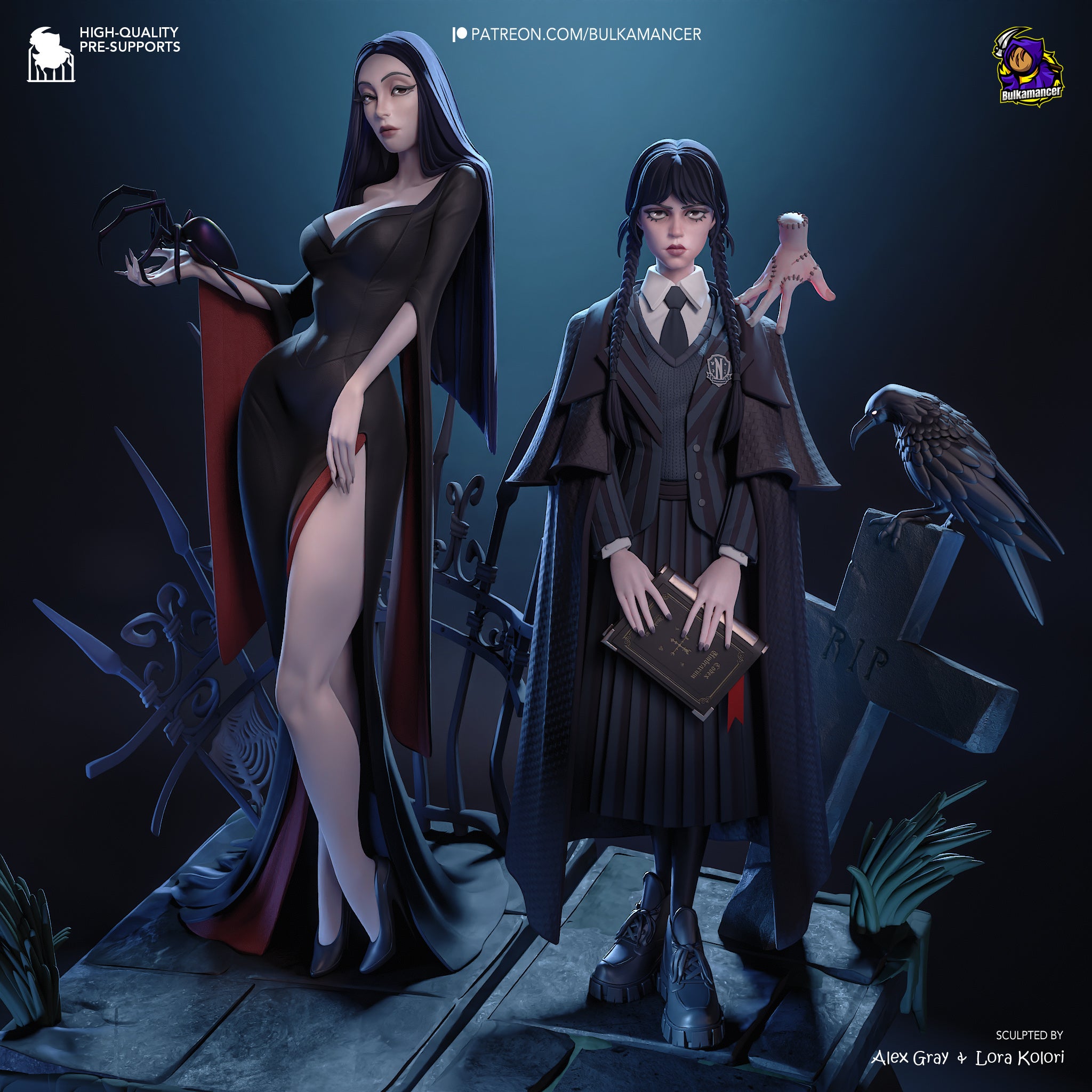 Gothic Duo Statue