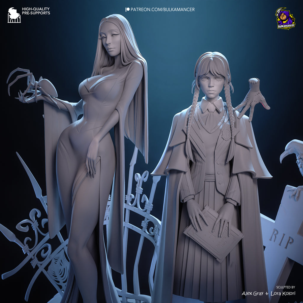 Gothic Duo Statue