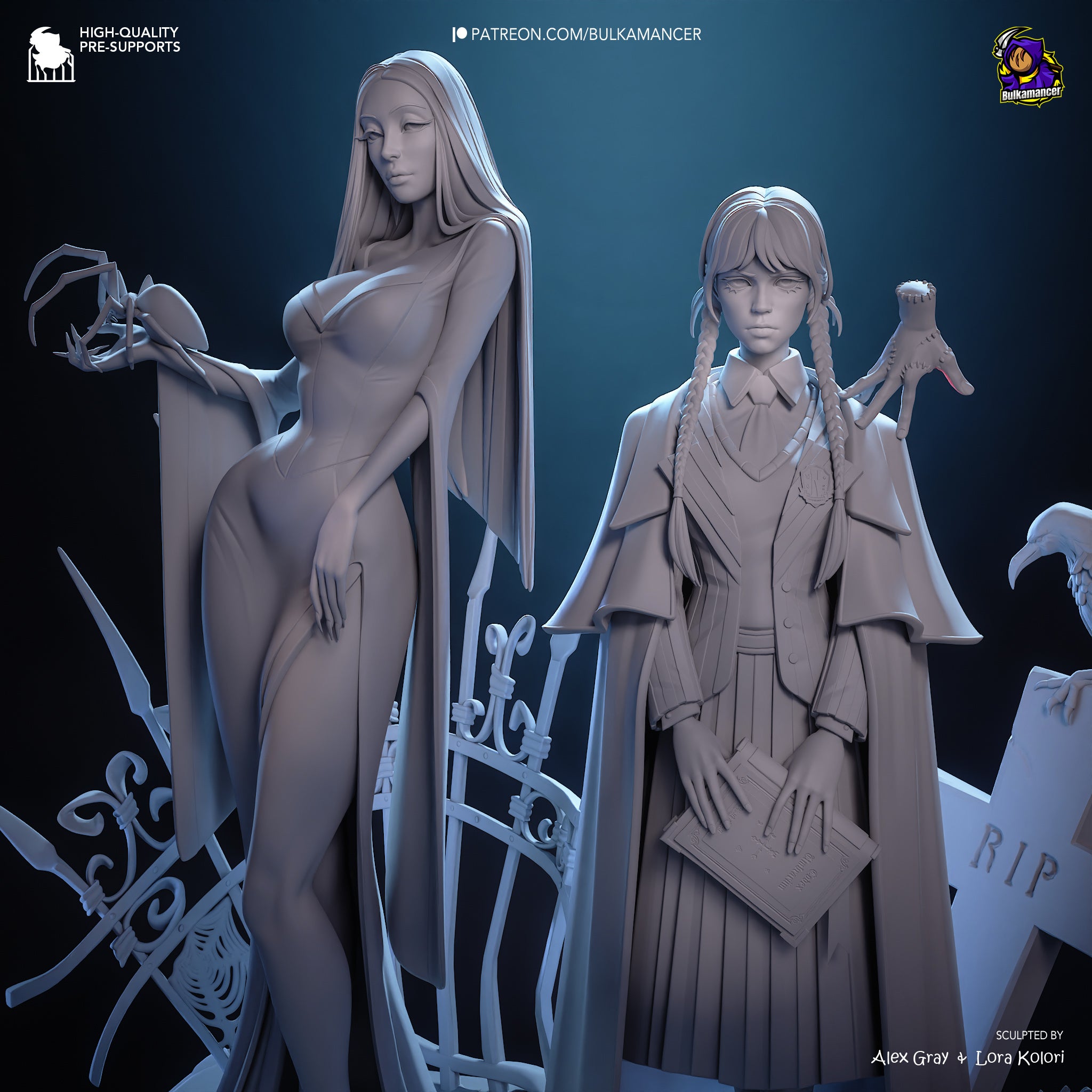 Gothic Duo Statue