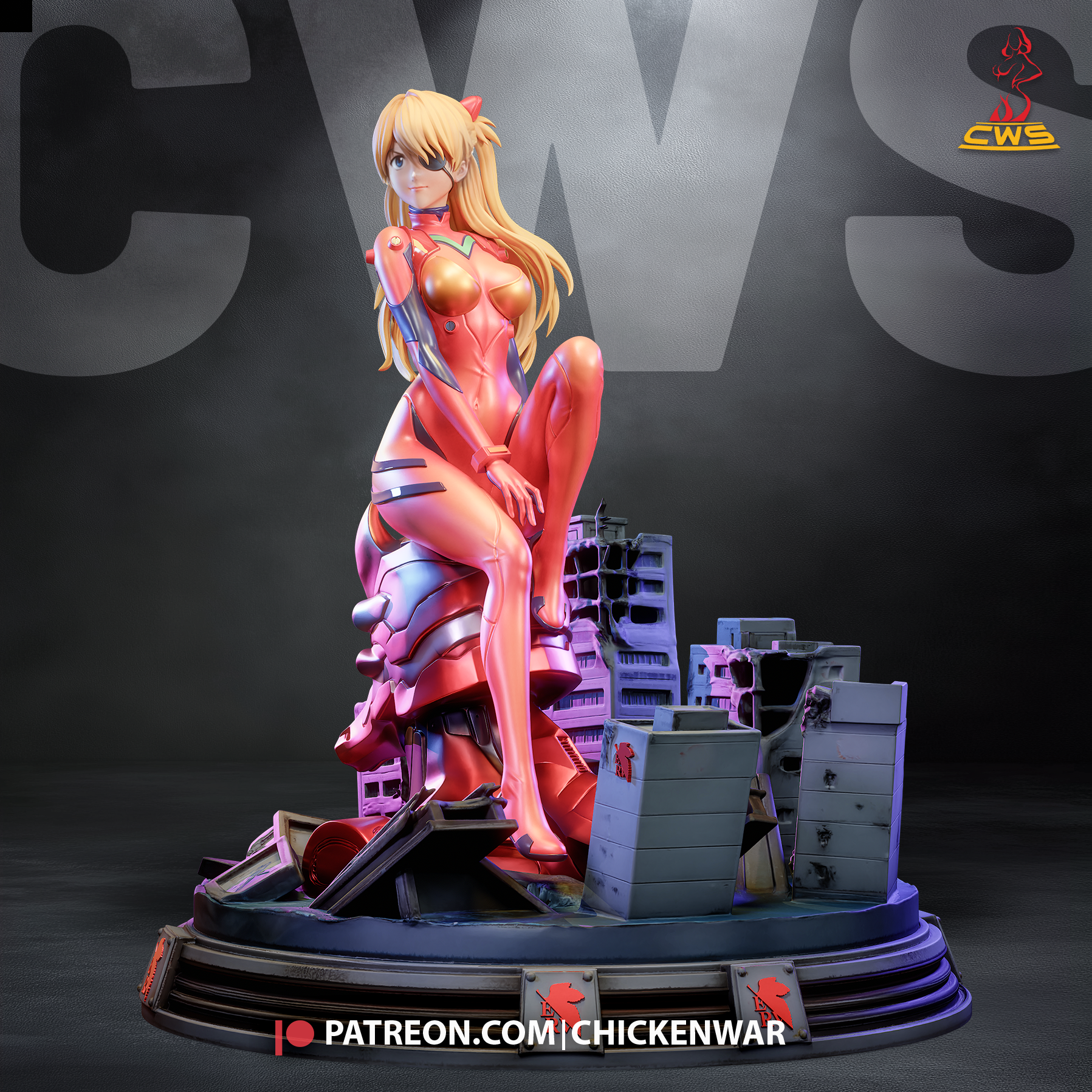Crimson Second Pilot Statue