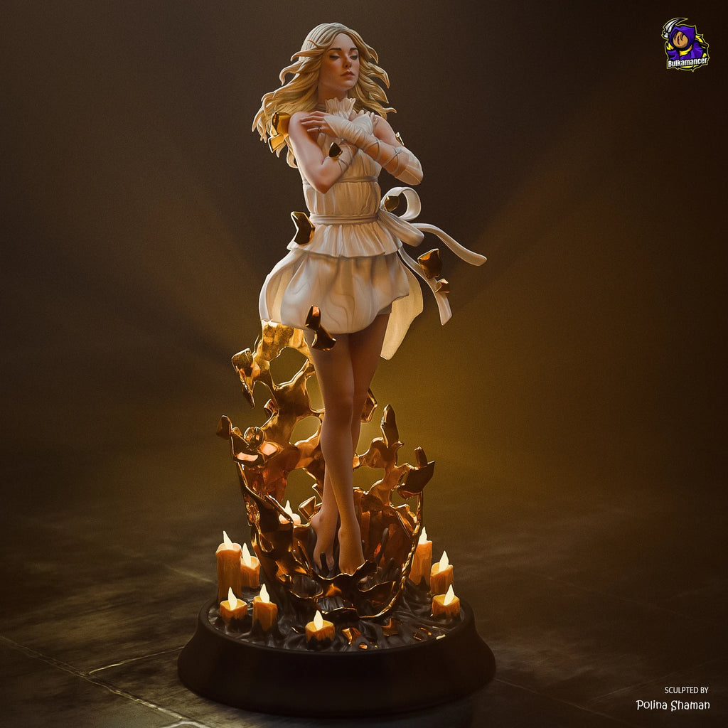 Mysterious White Traveler Statue