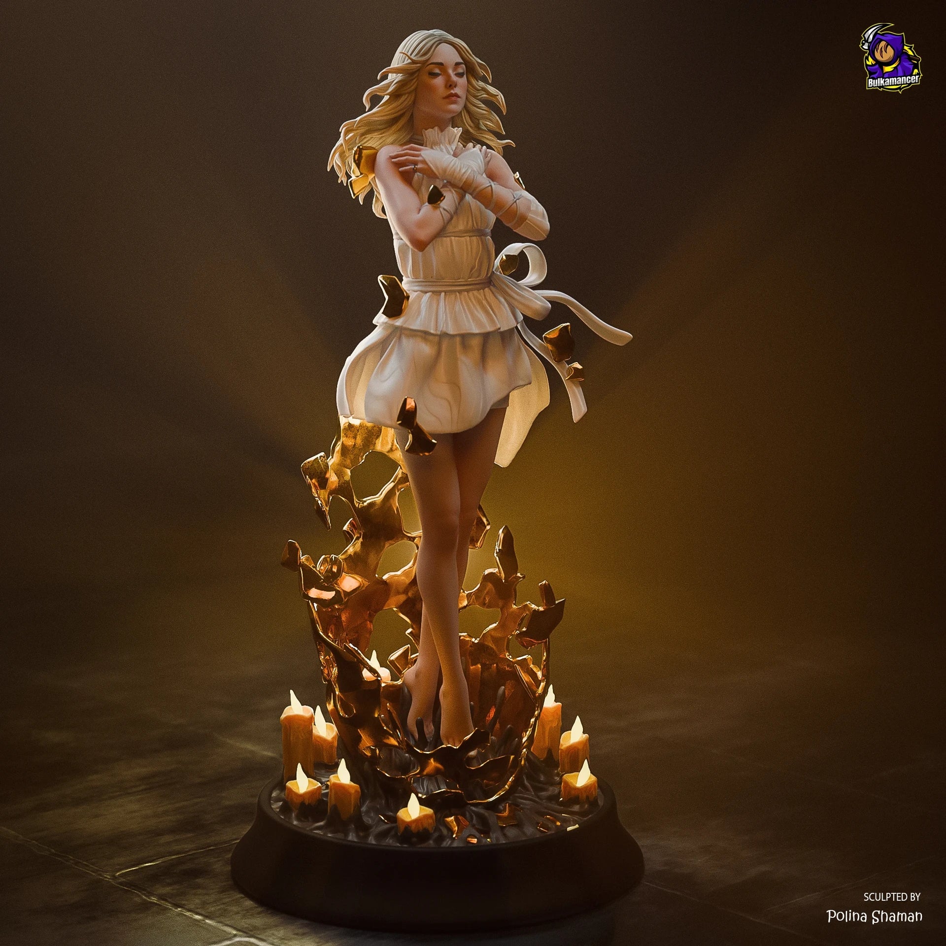 Mysterious White Traveler Statue