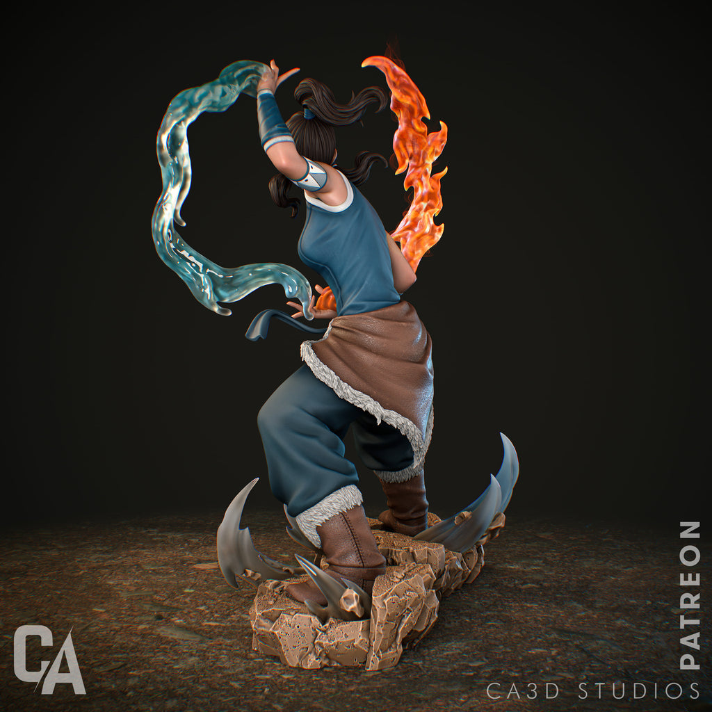 Elemental Warrior Heroine Statue
