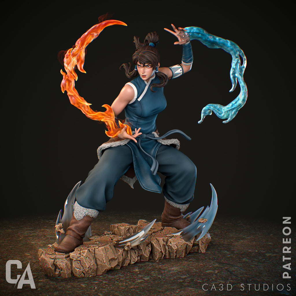 Elemental Warrior Heroine Statue