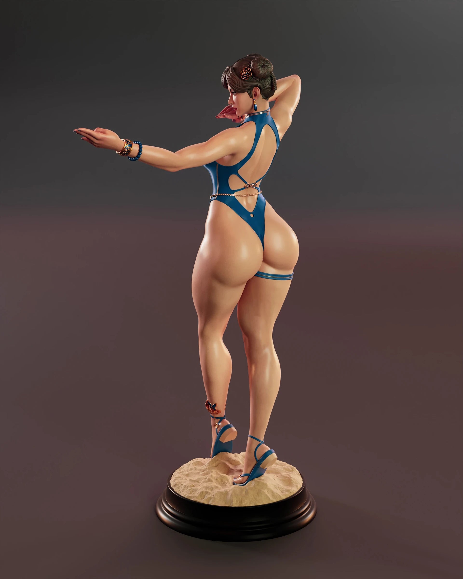 Blue Lotus Fighter Statue