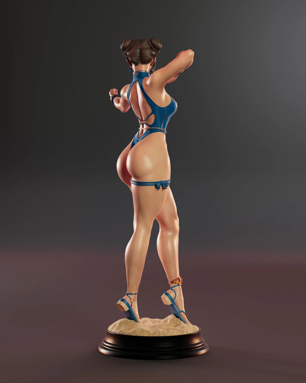 Blue Lotus Fighter Statue