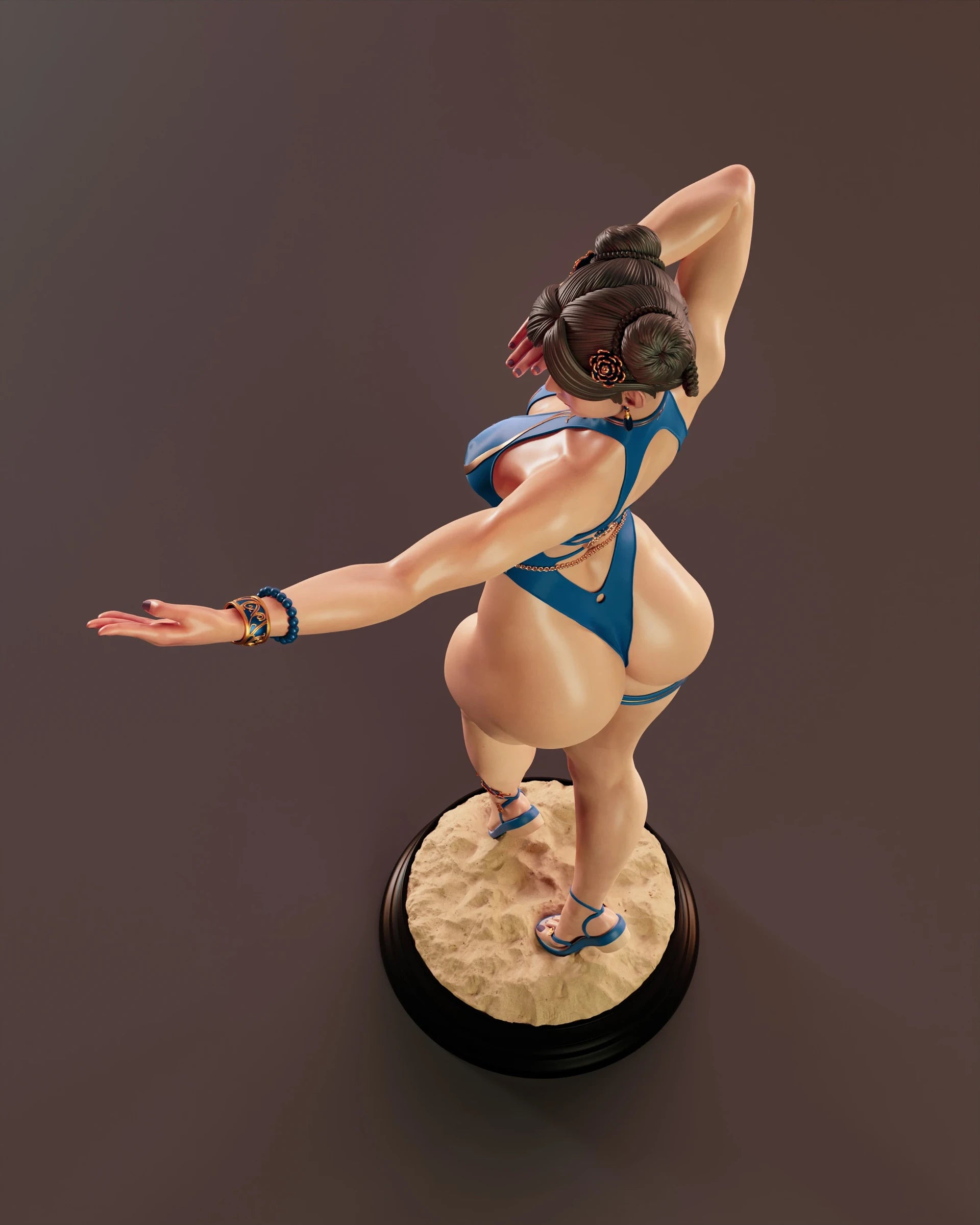 Blue Lotus Fighter Statue