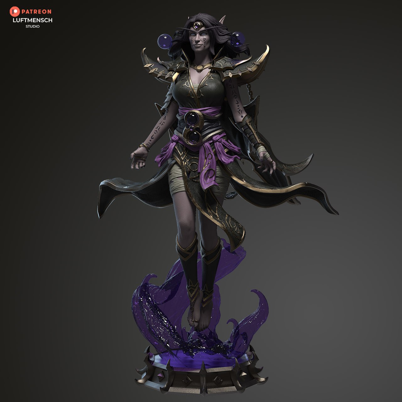 Whispering Void Priestess Statue