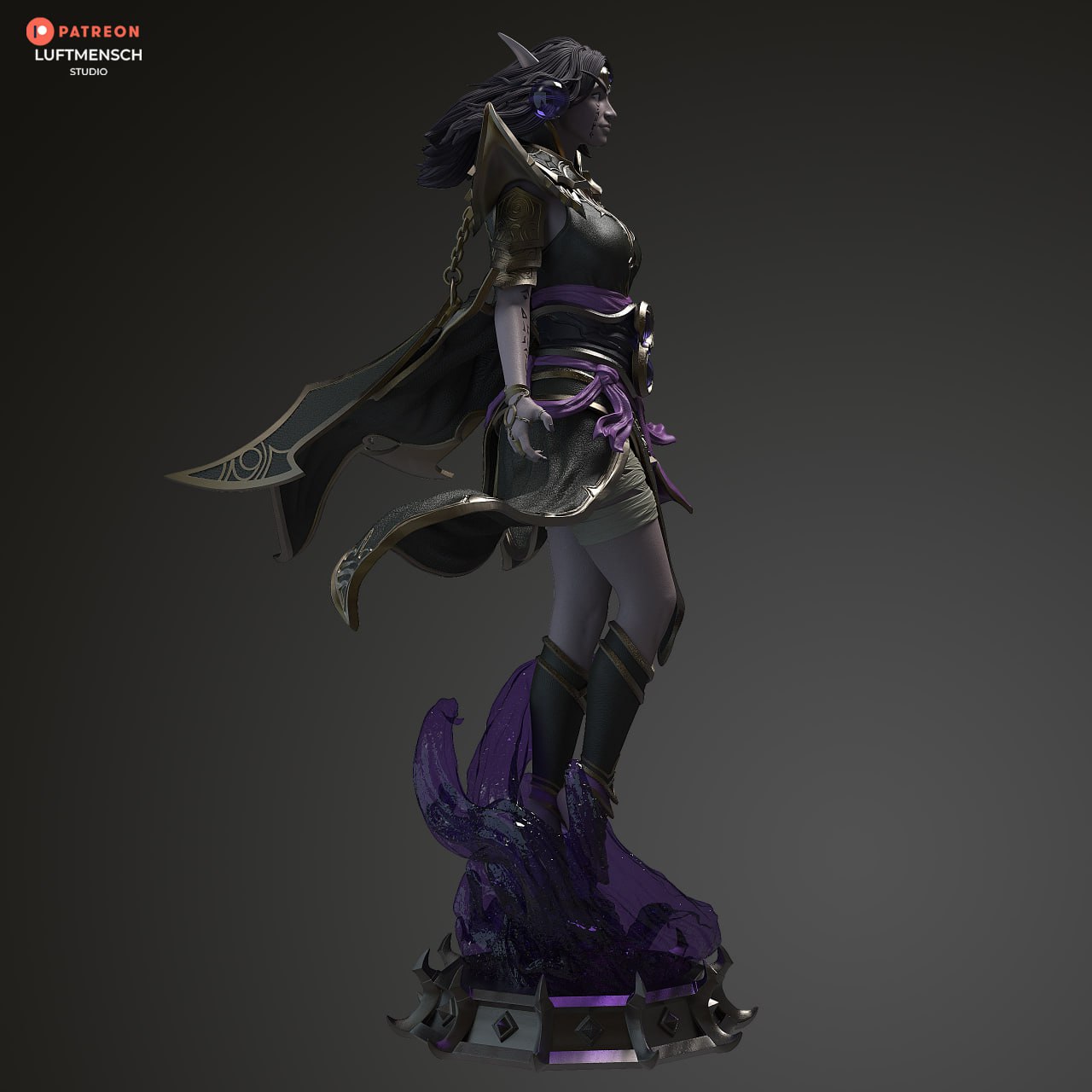 Whispering Void Priestess Statue