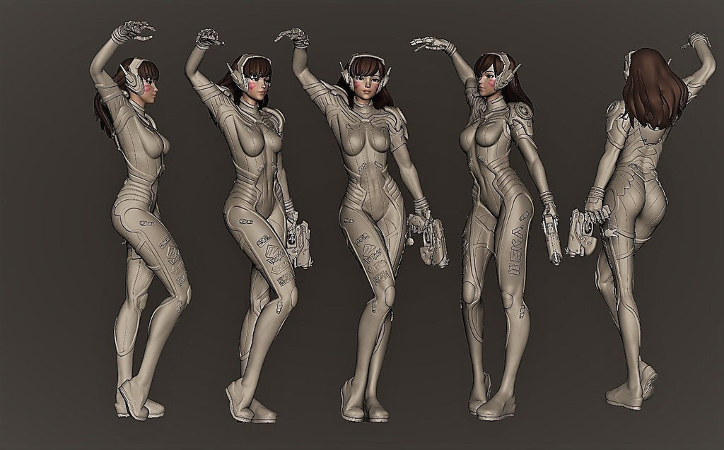 D.Va and Mech Statue